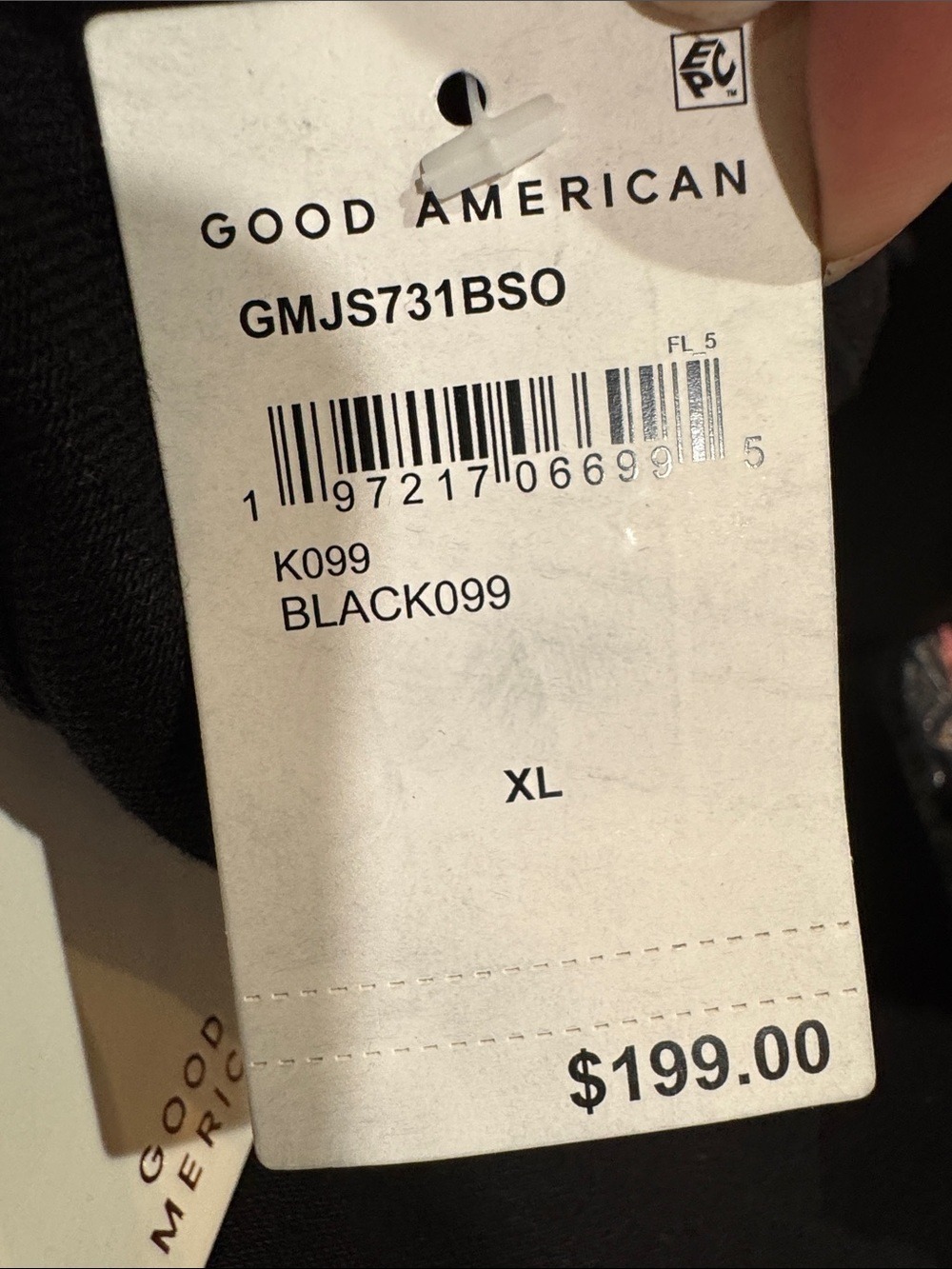 GOOD AMERICAN Stretch Denim Black Jumpsuit Size XL NWT MSRP $199 - Picture 4 of 6